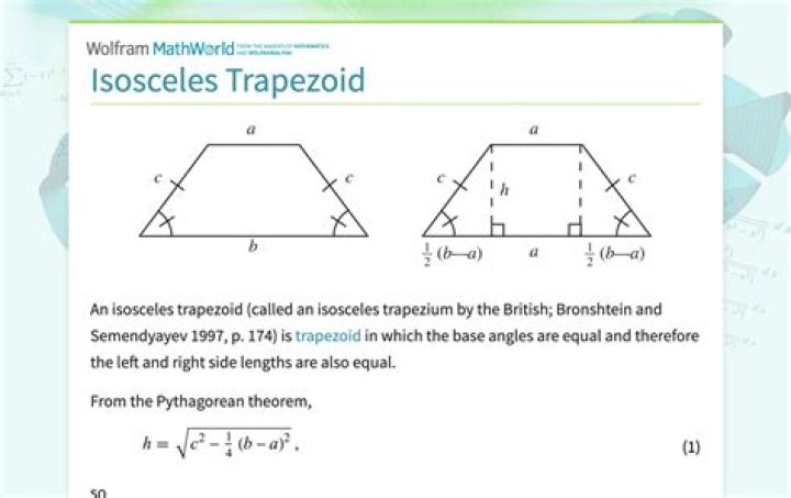 Does isosceles trapezoid have perpendicular diagonals?