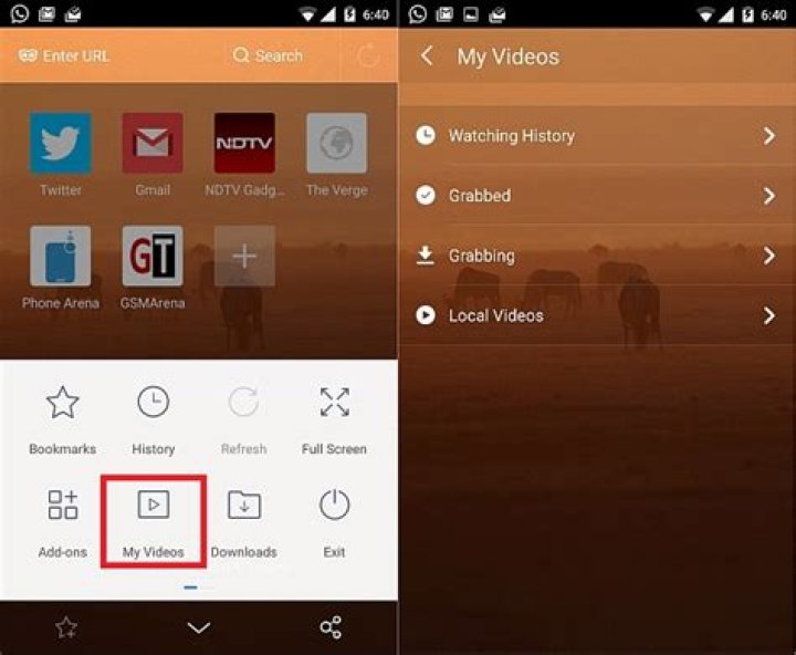 How can I download videos from browser in Android?