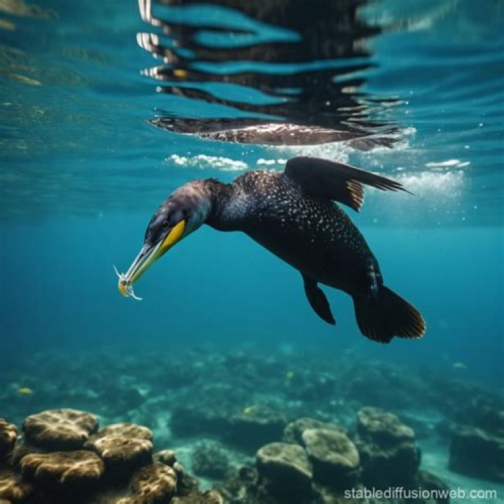 How deep can a cormorant bird dive?