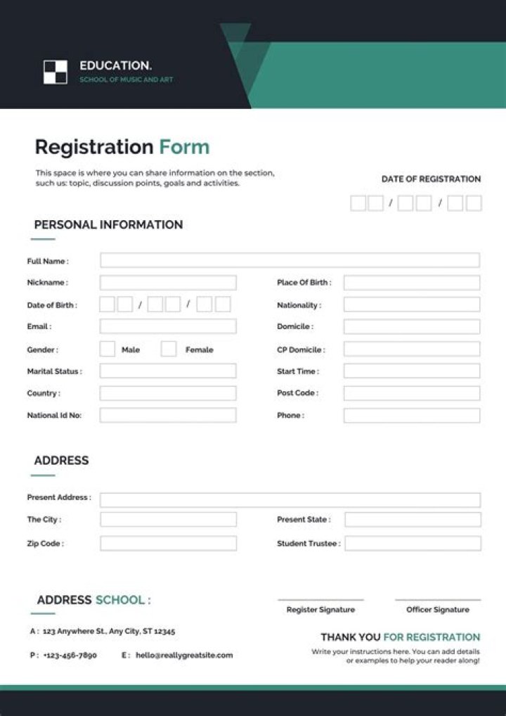 How do I create an online registration form?