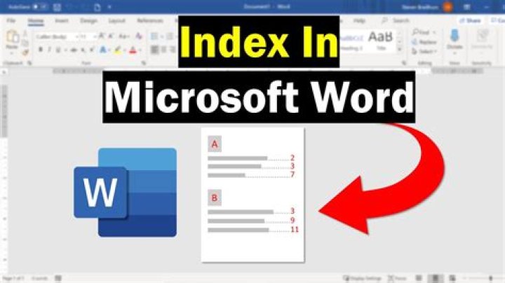 How do I insert an index in a Word document?