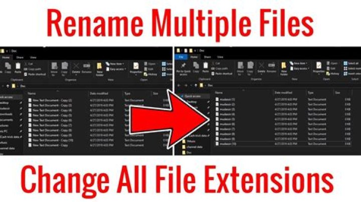 How do I rename multiple file extensions at once?