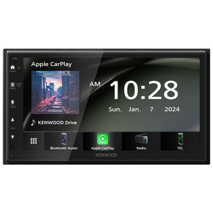 How do I set the clock on my Kenwood touch screen?