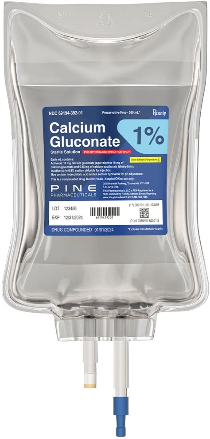 How do you administer calcium gluconate IV?