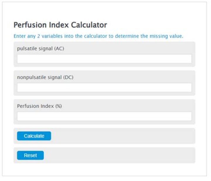 How do you calculate perfusion index?
