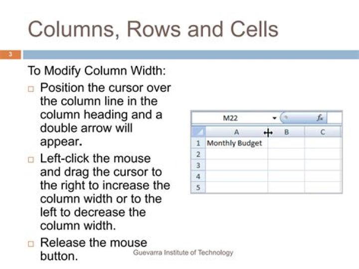 How do you modify columns rows and cells?