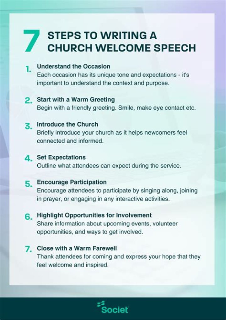 How do you present a welcome speech?
