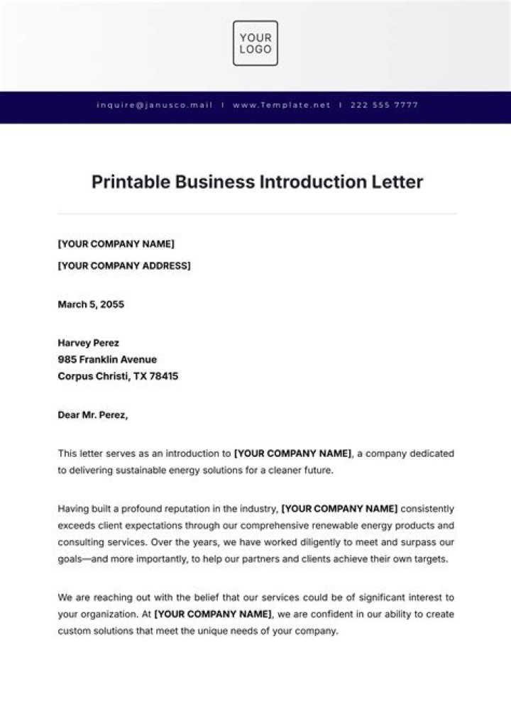 How do you write a business introduction letter?