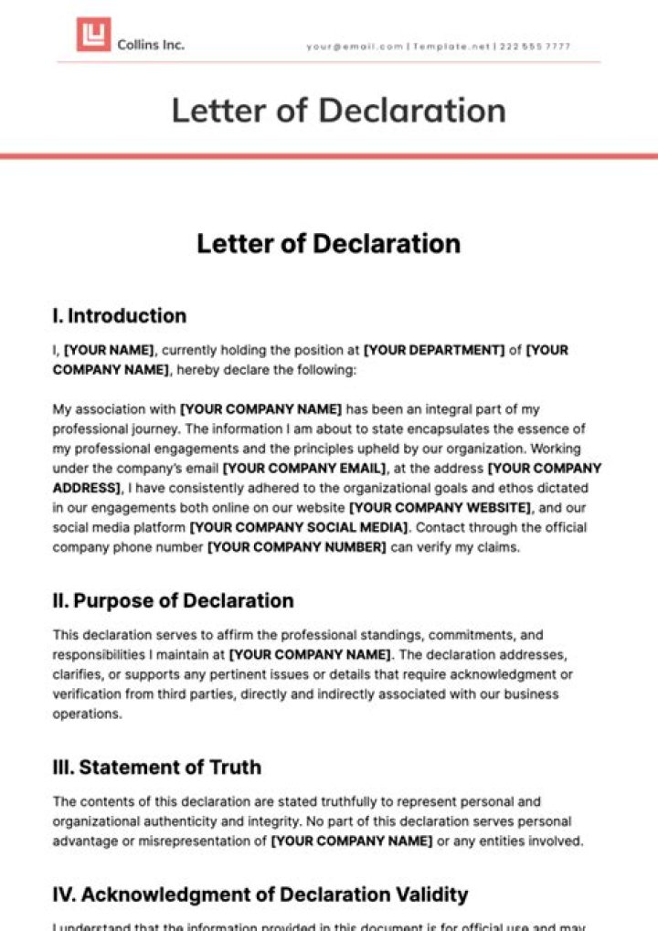 How do you write a declaration of interest?