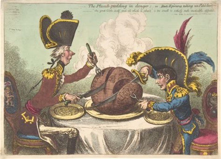 How does Gillray depict Napoleon in his cartoon?