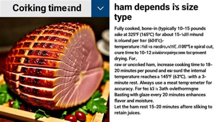 How long do you cook an 8 pound ham and what temperature?