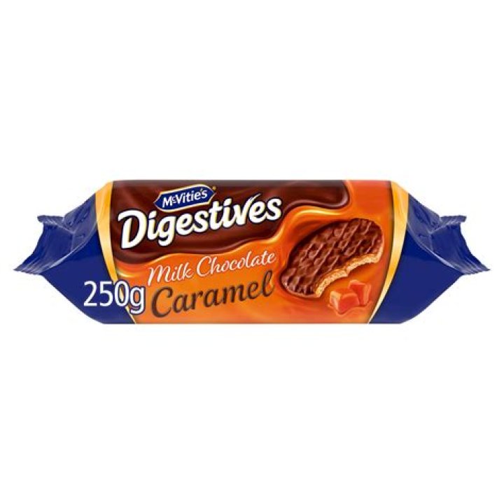 How many calories are in a chocolate caramel digestive?