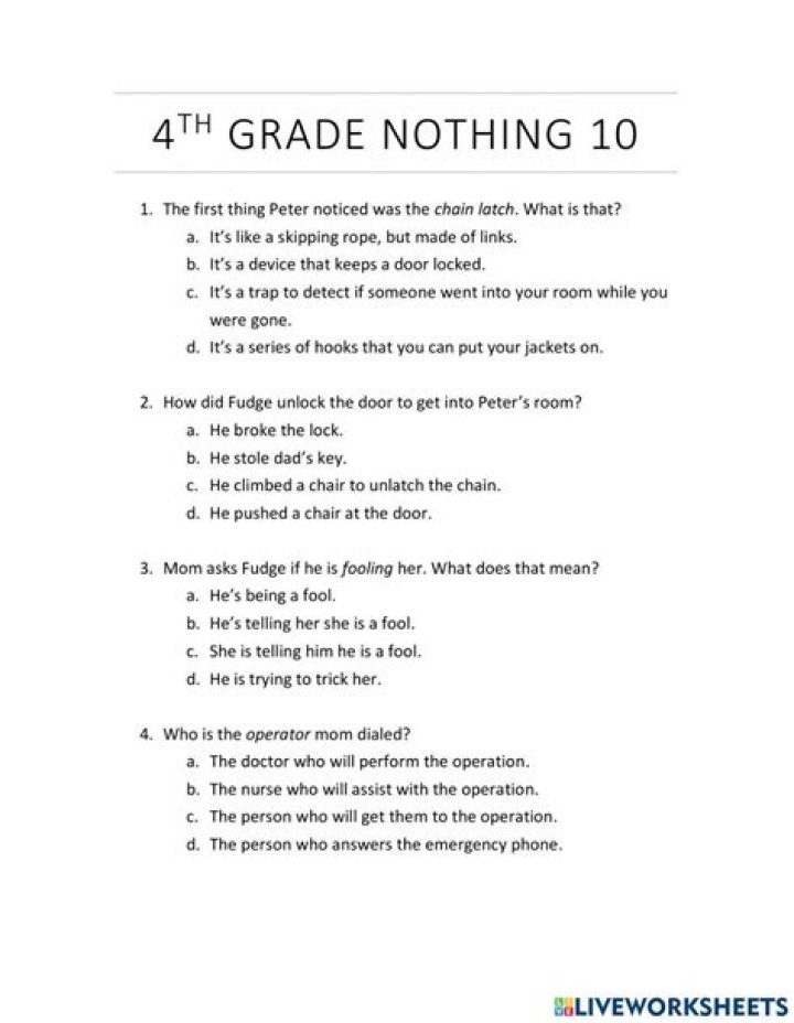 How many chapters are in Tales of a Fourth Grade Nothing?