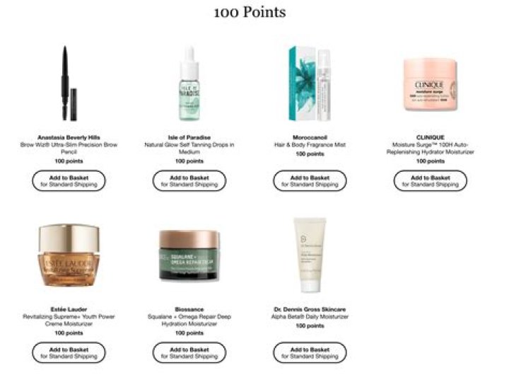 How many Sephora points is $100