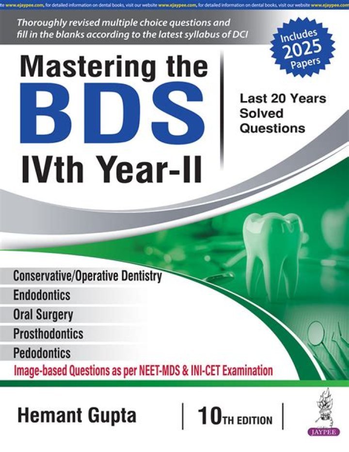 How many subjects are there in BDS final year?