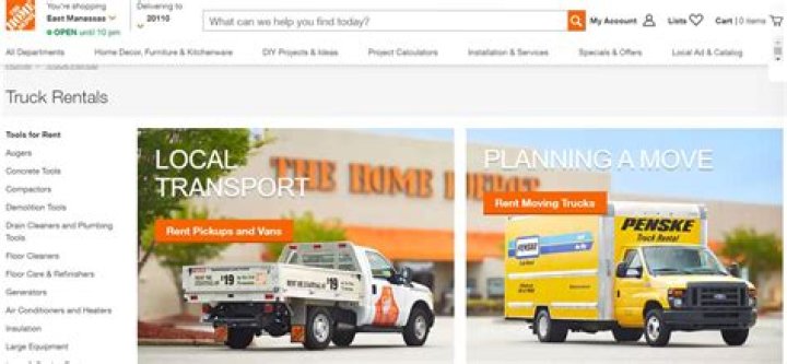 How Much Is a Home Depot truck rental?