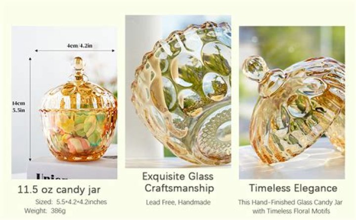 How tall is a clear glass candy dish?