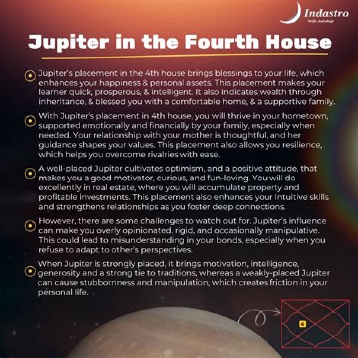 Is Jupiter in 4th house good?
