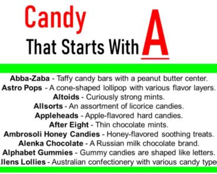 Is there a candy that starts with the letter B?