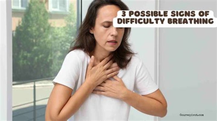 What are 3 possible signs of difficulty breathing?