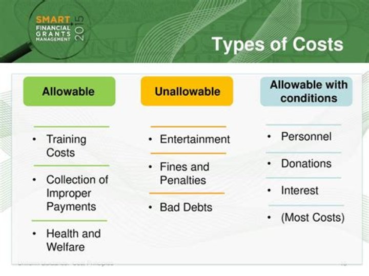 What are examples of unallowable costs?