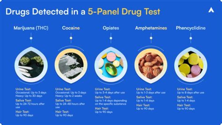 What are the 5 drugs on a 5 panel drug test?