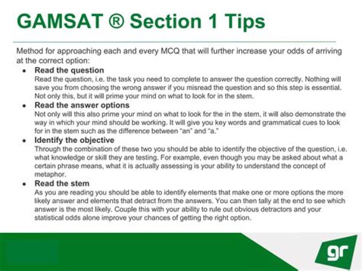 What are the Gamsat sections?