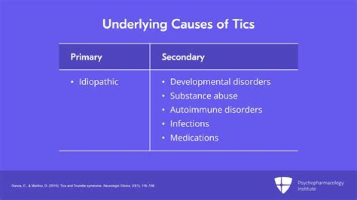 What causes sudden tics in adults?