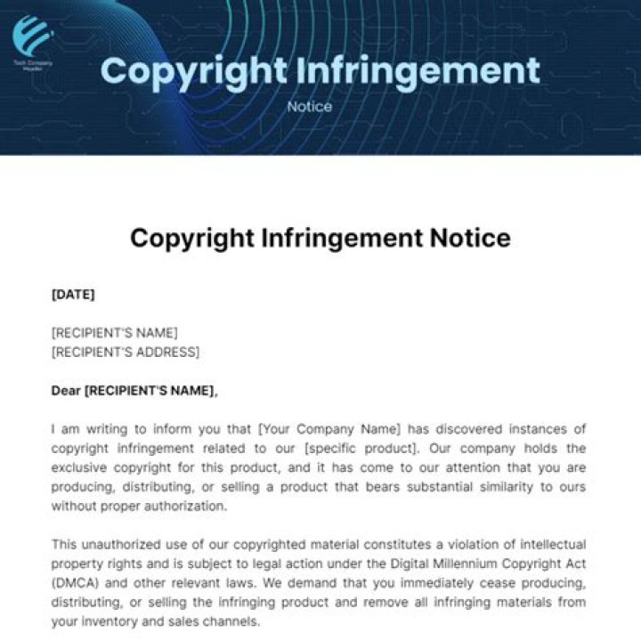 What do I do if I get a copyright infringement notice from Comcast?