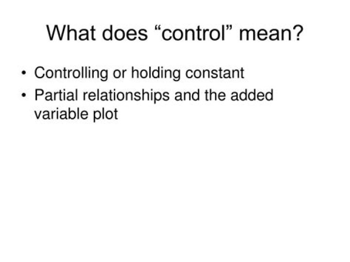 What does control mean in psychology?