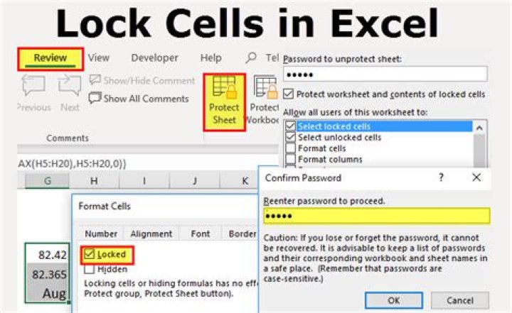 What does locking a cell in Excel do?