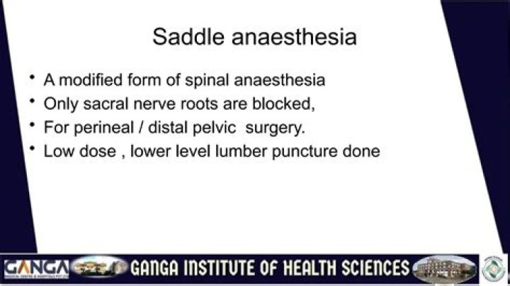 What does Saddle Anaesthesia feel like?