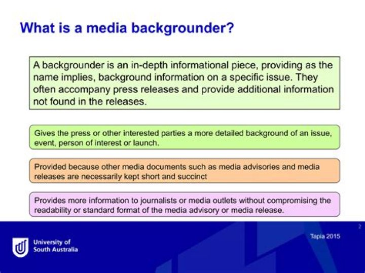 What is a media backgrounder?