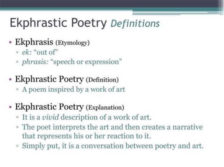 What is an ekphrasis poem?