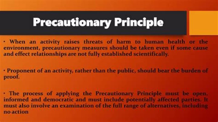What is an example of precautionary principle?