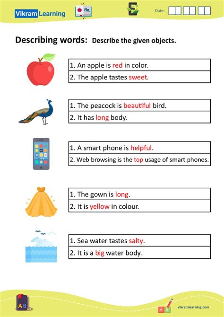 What is describing in English?