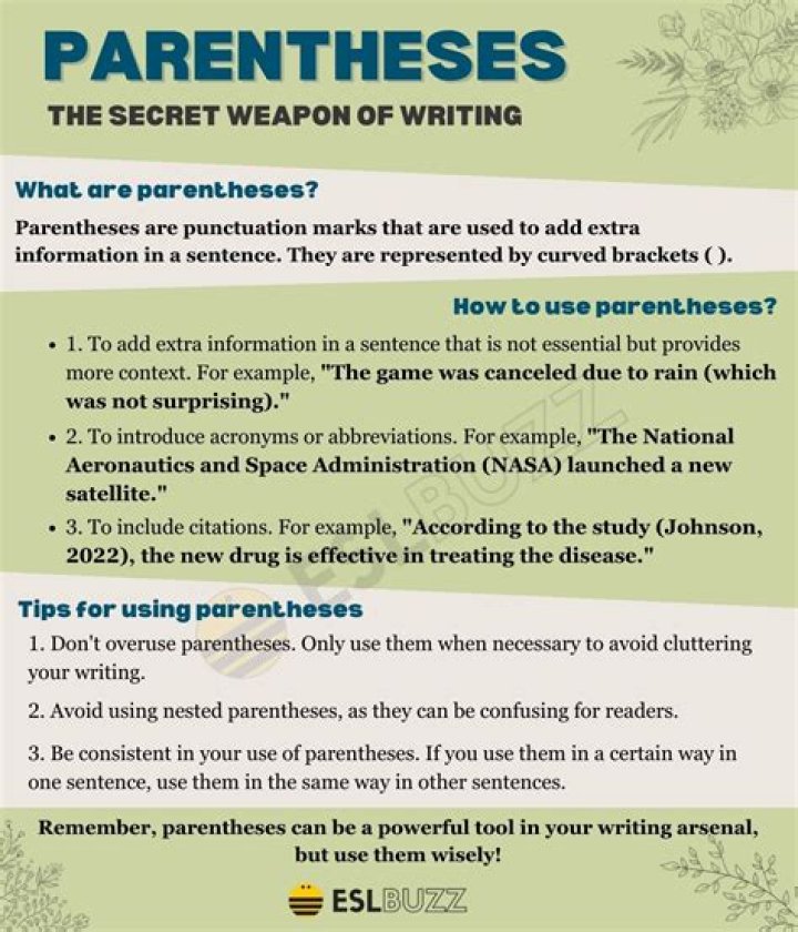 What is parenthesis with example?