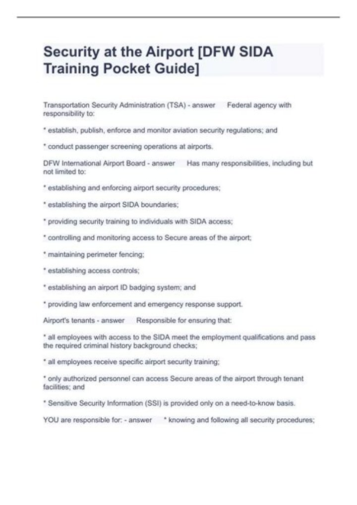 What is SIDA training for airport?