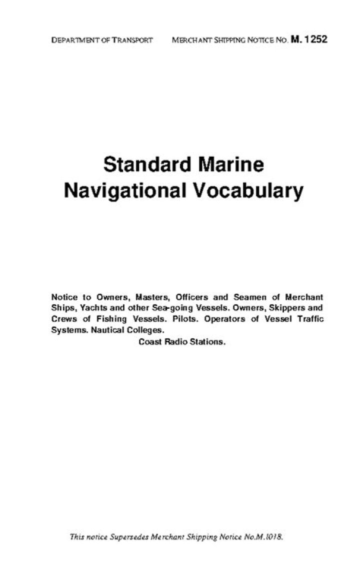 What is standard marine navigational vocabulary?