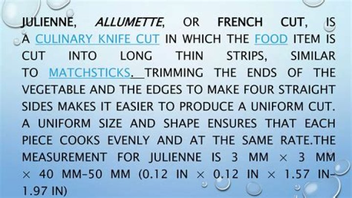 What is the Allumette cut used for?