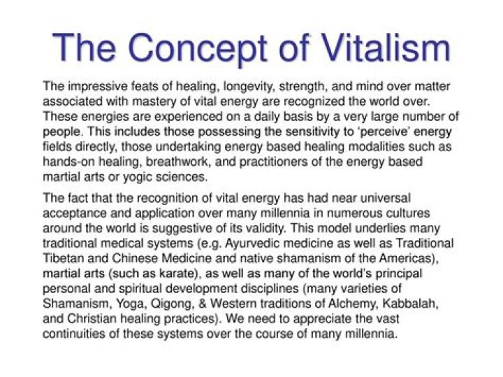 What is the concept of vitalism?