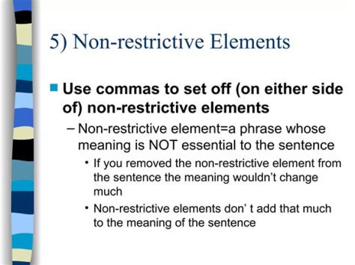 What is the difference between a restrictive and a nonrestrictive element?