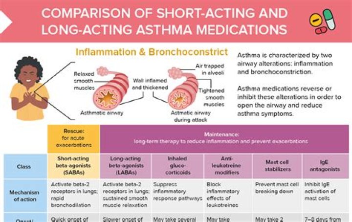 What is the difference between short-acting and long-acting bronchodilators?