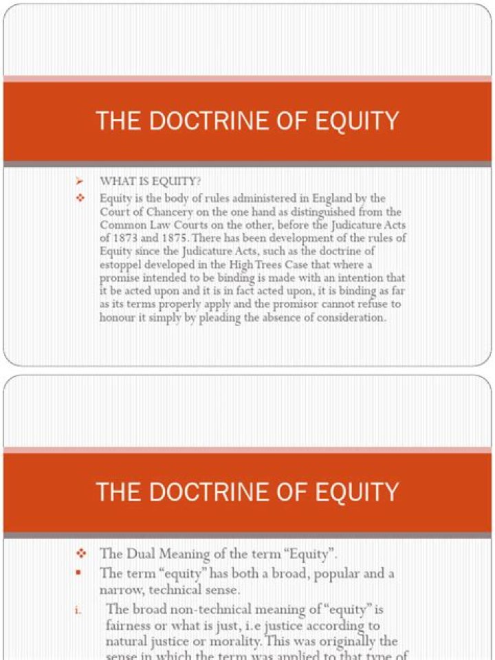 What is the doctrine of equity