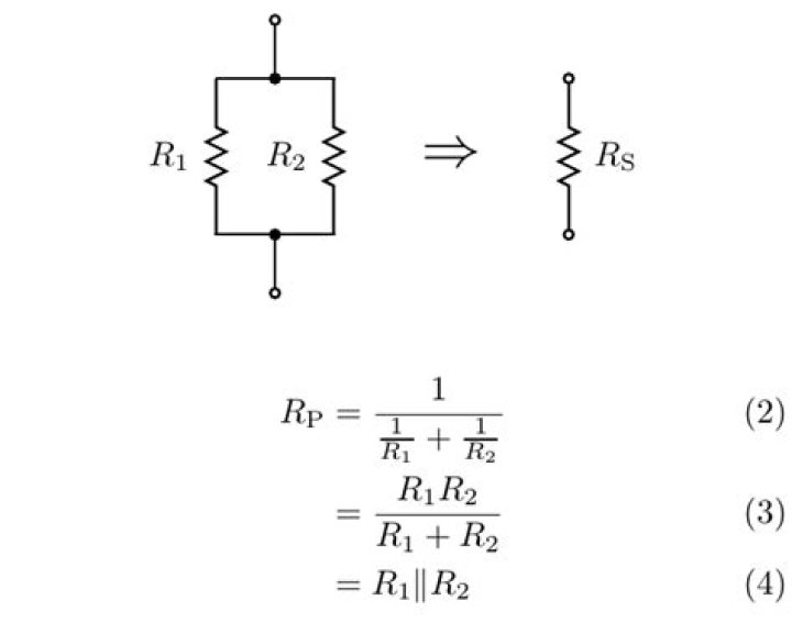 What is the formula for two resistors in parallel