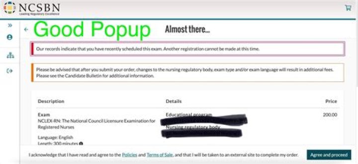What is the good pop up for Pearson VUE trick?