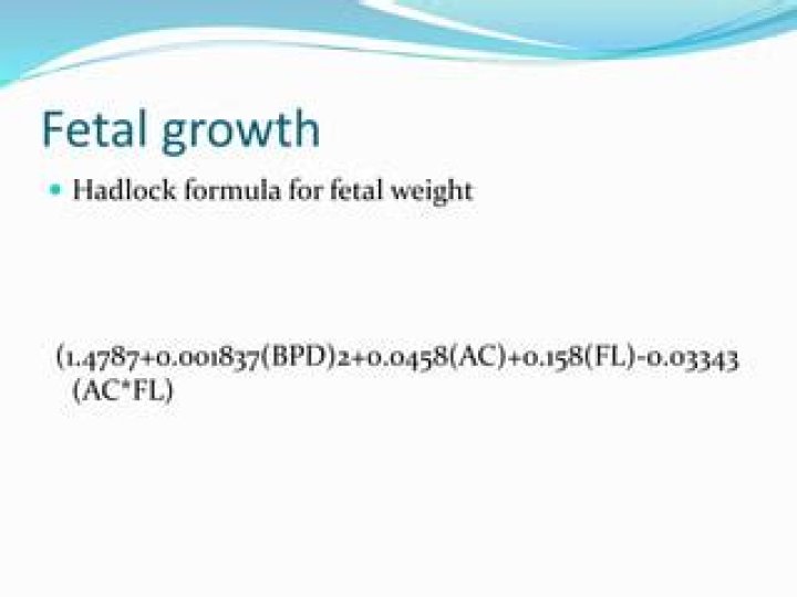 What is the Hadlock formula fetal weight?
