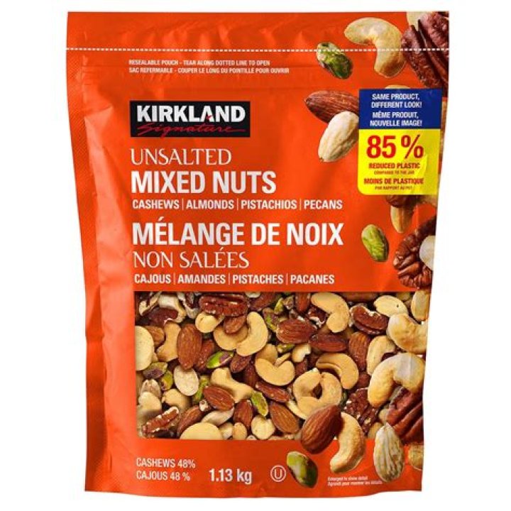 What kind of nuts are in Kirkland mixed nuts?