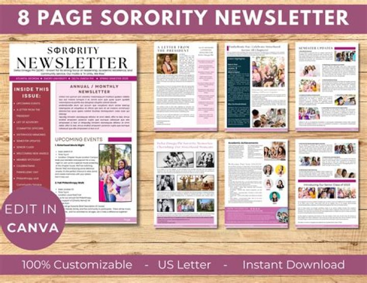 What should be in a sorority newsletter?