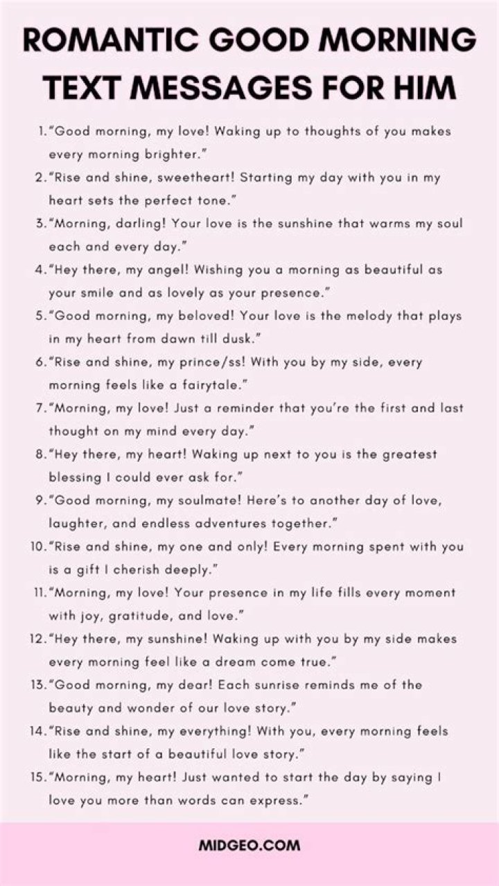 What should I text my boyfriend in the morning?